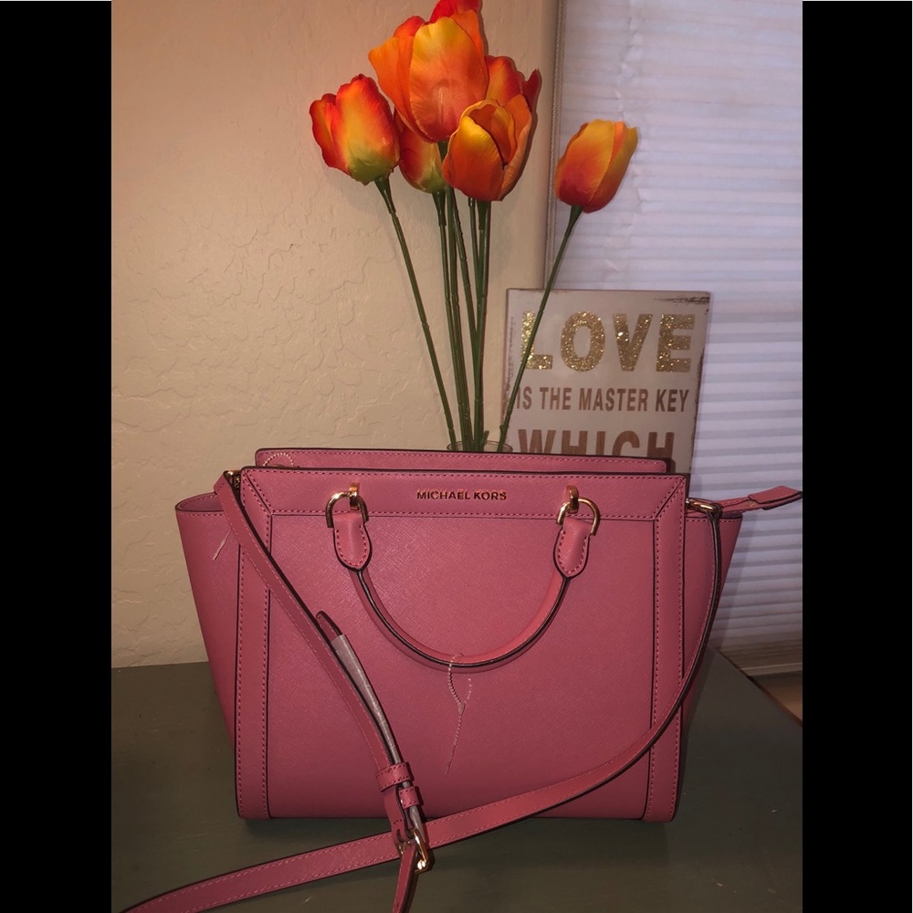 Michael Kors Brandi Satchel Handbag Tulip Pink NEW